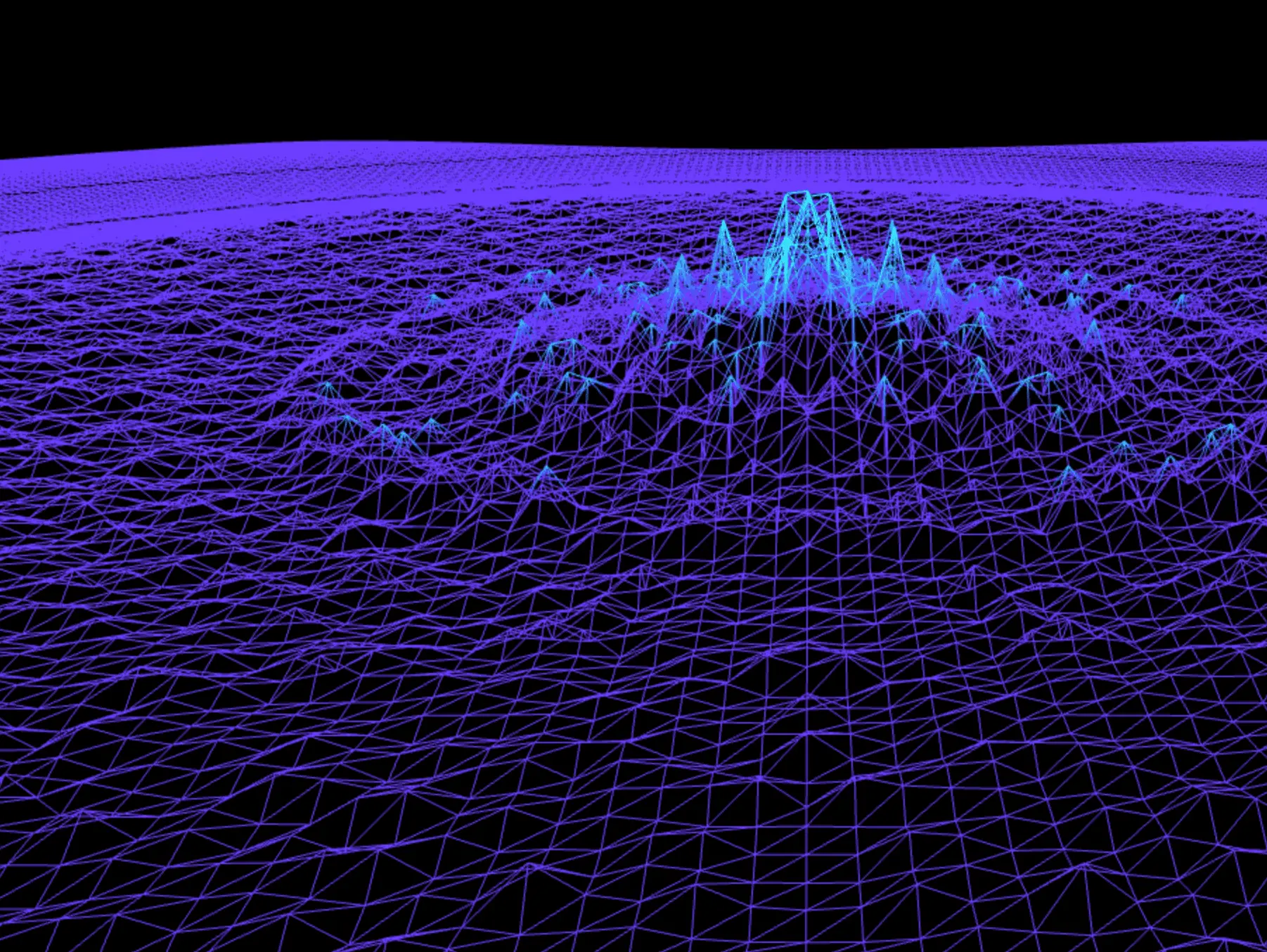 vizz.fm mesh grid visualizer reacting to music in real time