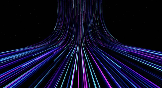 Light Fall music visualizer preview: streaks of light falling, blooming, and swirling with the music